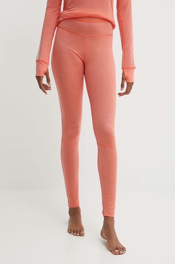 Icebreaker legginsy funkcyjne 125 ZoneKnit Planet friendly pomarańczowy IB0A56H6B751