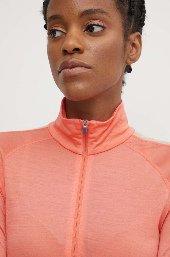 Icebreaker longsleeve funkcyjny 125 ZoneKnit Merino Blend pomarańczowy IB0A56XFB951