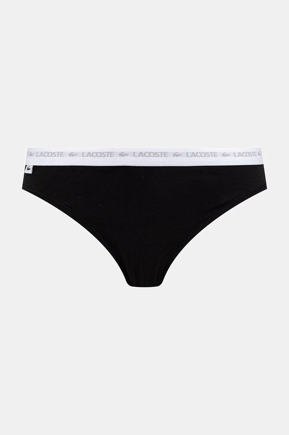 Lacoste stringi damskie bawełniane z elastanem 3-pack 8F1341 czarny SS26