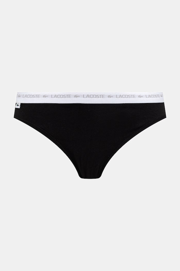 Lacoste stringi damskie bawełniane z elastanem 3-pack 8F1341 czarny SS26