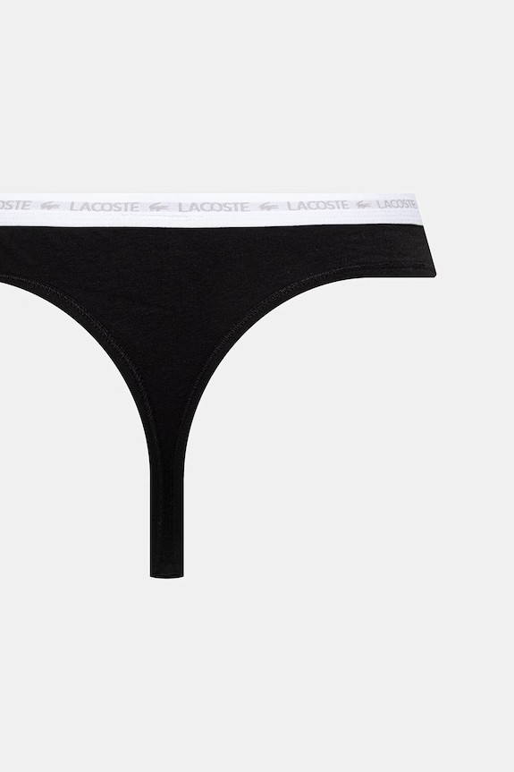 Odzież Lacoste stringi damskie bawełniane z elastanem 3-pack 8F1341 czarny