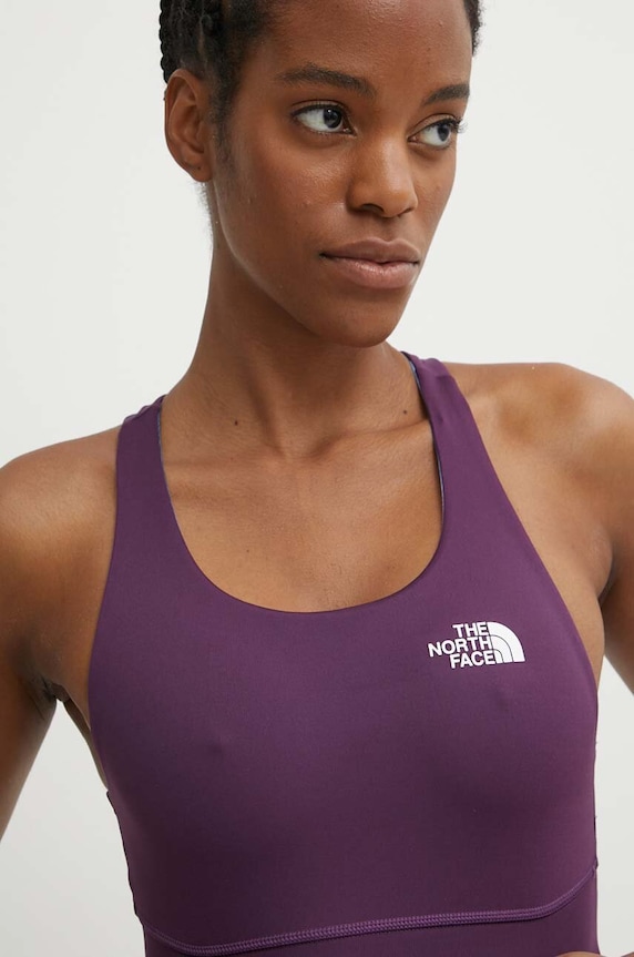 Oboustranná sportovní podprsenka The North Face Flex fialová NF0A886QWI81