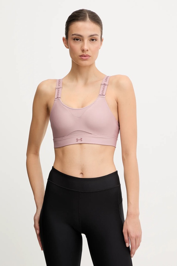 Under Armour αθλητικό σουτιέν Infinity ροζ 1384112