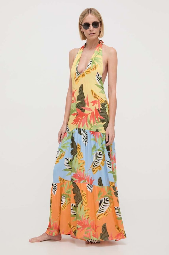 Desigual sukienka plażowa TROPI Planet friendly multicolor 24SWMW08