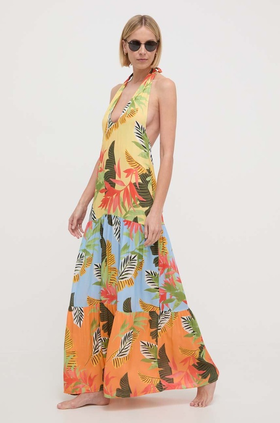Desigual sukienka plażowa TROPI multicolor 24SWMW08