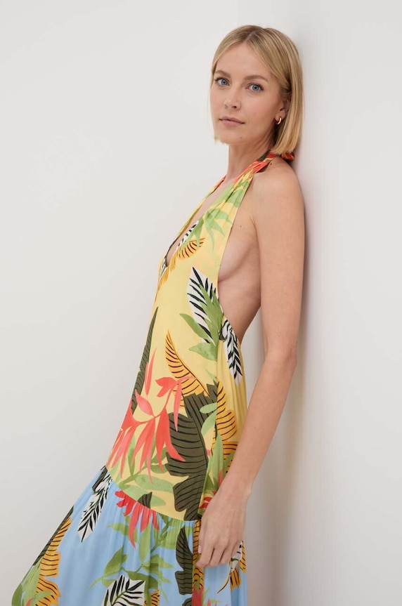 Desigual sukienka plażowa TROPI 24SWMW08 multicolor