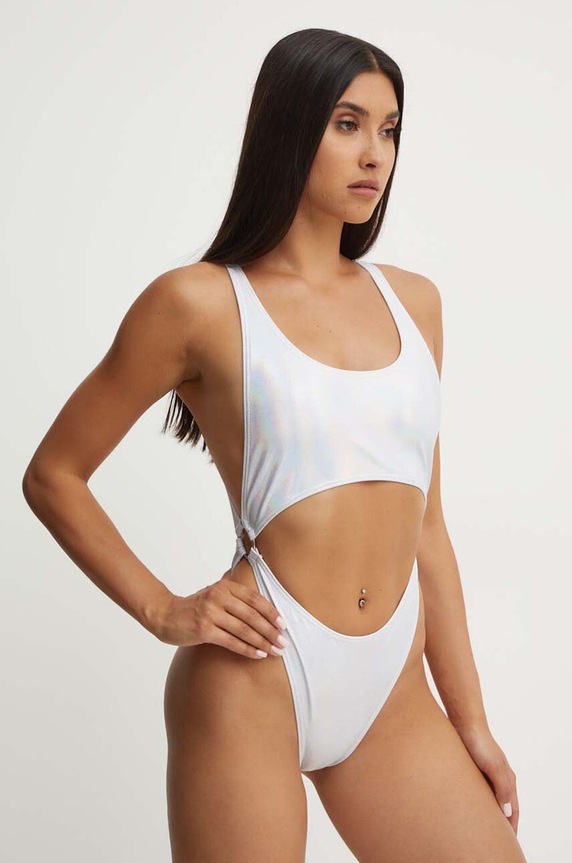 Ολόσωμο μαγιό Drivemebikini Stana Shine ασημί 2024.DRV.032.HOL