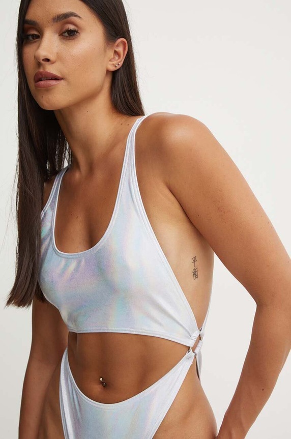 Ολόσωμο μαγιό Drivemebikini Stana Shine 2024.DRV.032.HOL ασημί