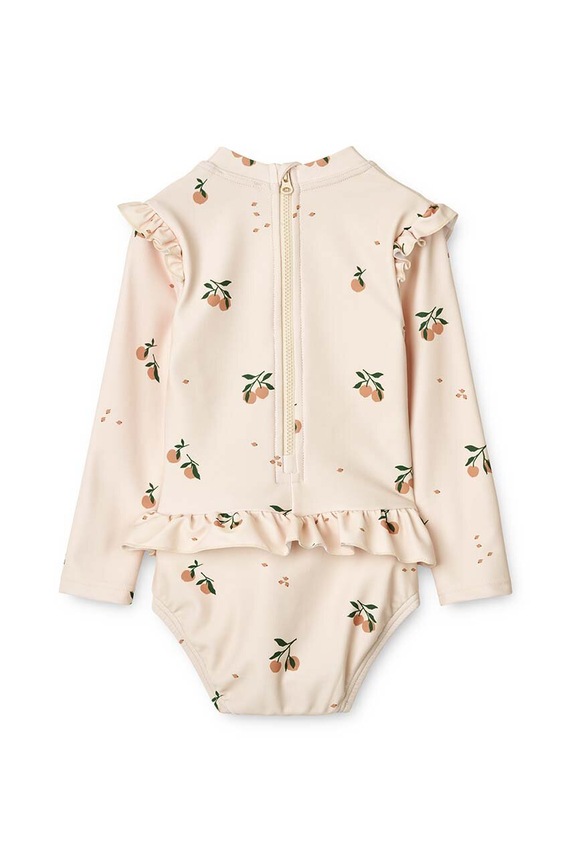 Цял бебешки бански Liewood Sille Baby Printed Swimsuit LW18935 бежов SS26