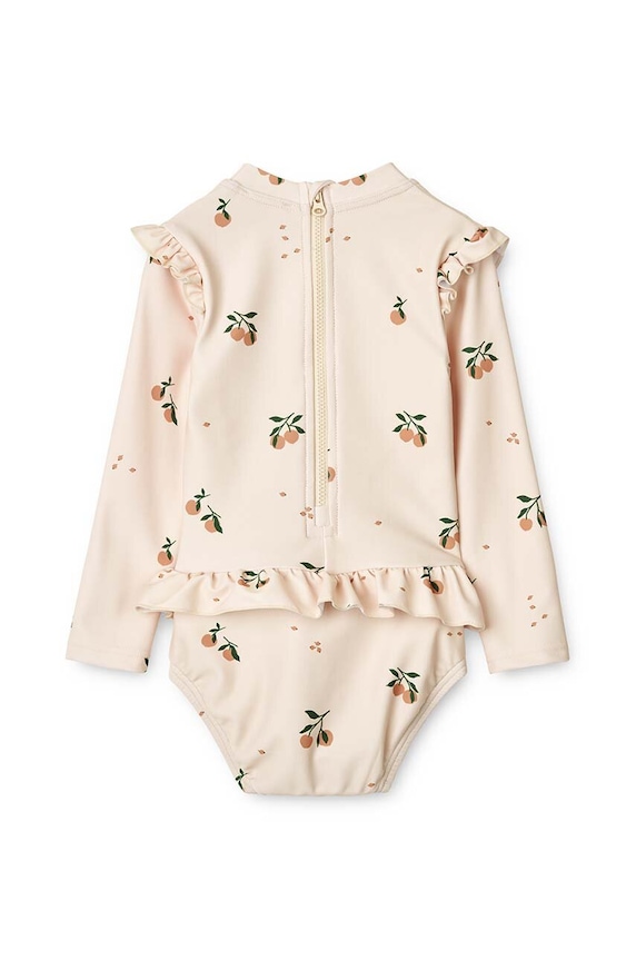 Цял бебешки бански Liewood Sille Baby Printed Swimsuit LW18935 бежов SS26
