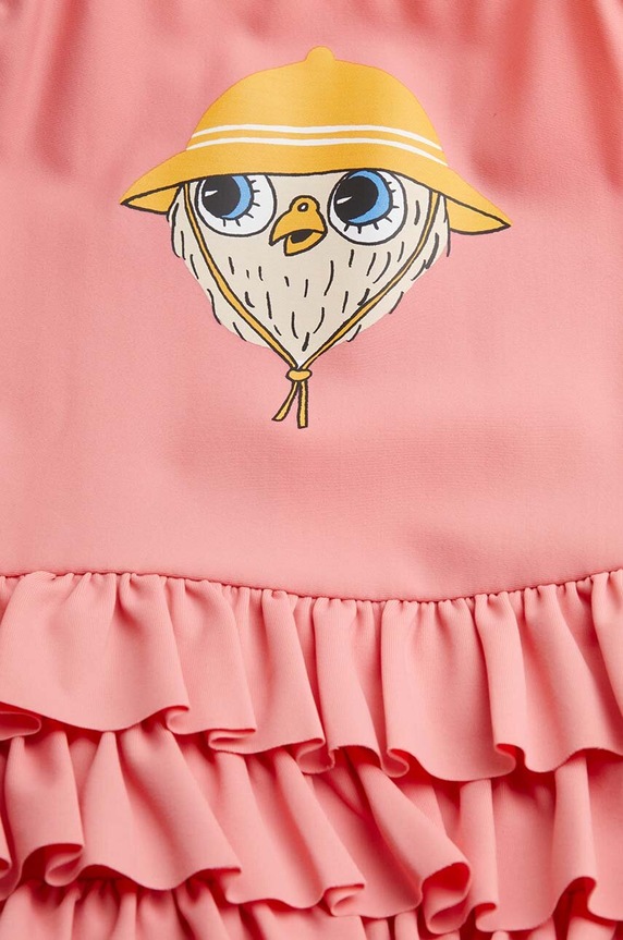 Lány Mini Rodini egyrészes gyerek fürdőruha Owl 2428010628 rózsaszín