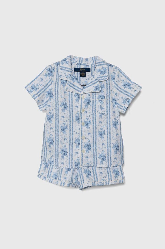Polo Ralph Lauren piżama bawełniana dziecięca komplet niebieski 4P0145