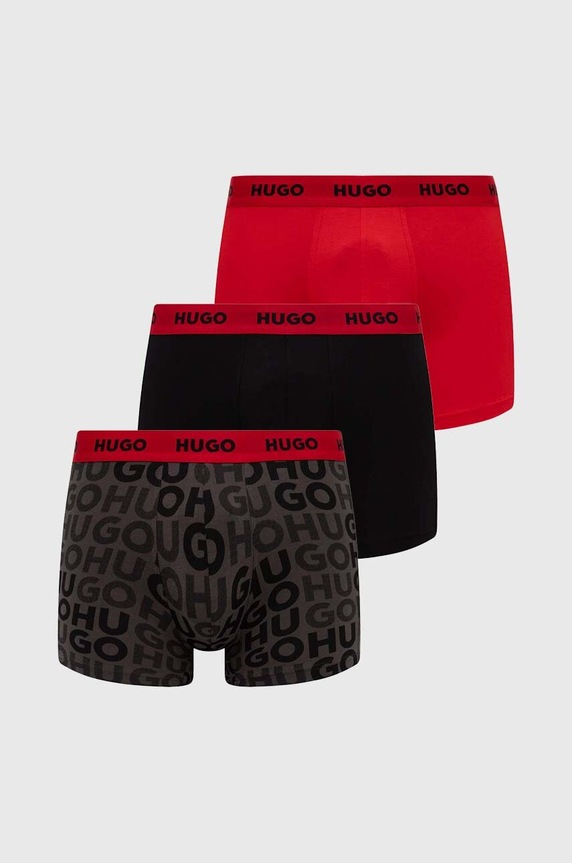 HUGO bokserki 3-pack nadruk czerwony 50510192