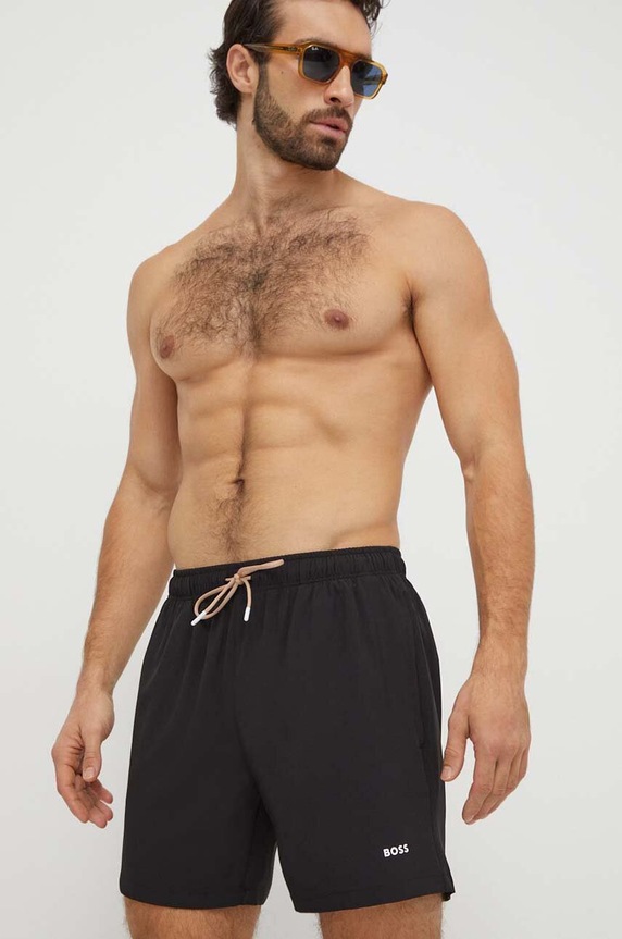 BOSS szorty kąpielowe męskie Tio Planet friendly czarny 50491601