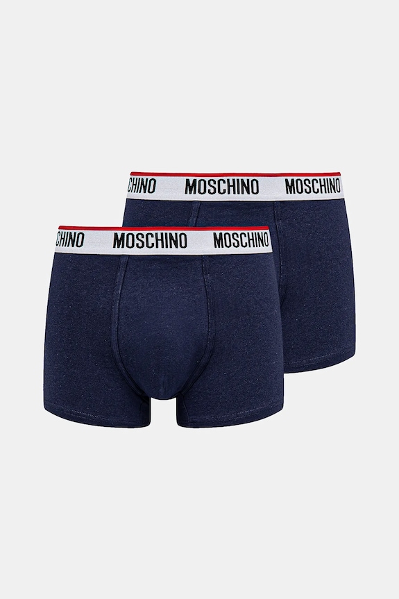 Boxerky Moschino Underwear 2-pack pletenina námořnická modř 1394.4300