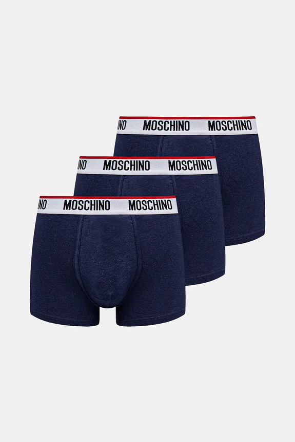 Boxerky Moschino Underwear 3-pack pletenina námořnická modř 1395.4300