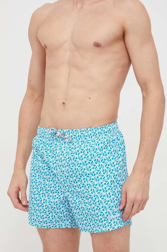 Pepe Jeans szorty kąpielowe P PRINT SWIMSHORT PMB10394 turkusowy SS24