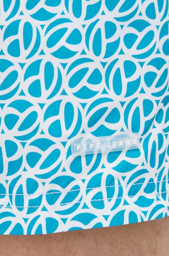 Pepe Jeans szorty kąpielowe P PRINT SWIMSHORT turkusowy PMB10394