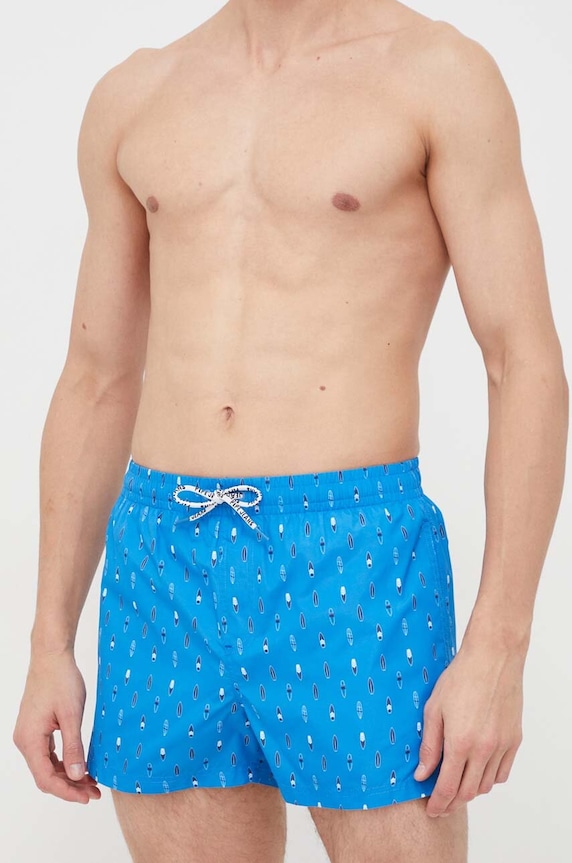 Plavkové šortky Pepe Jeans SURF SWIMSHORT Planet friendly modrá PMB10397