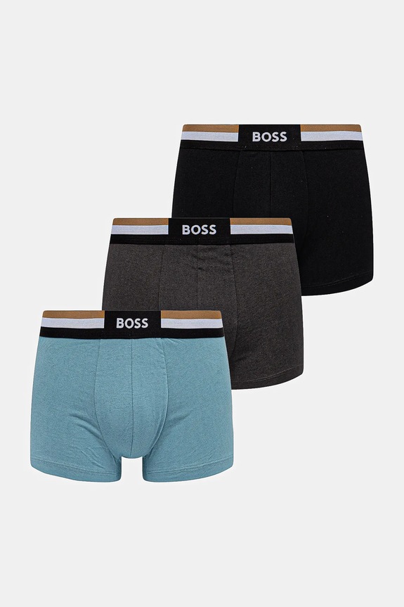 BOSS боксеры мужские с хлопком Trunk 3P Motion 3 шт. хлопок чёрный 50516542