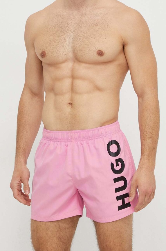 HUGO szorty kąpielowe 50513980 różowy SS25