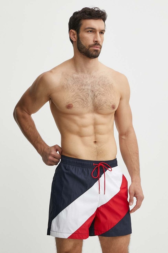 Plavkové šortky Tommy Hilfiger Planet friendly námořnická modř UM0UM03261