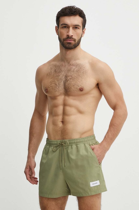 Plavkové šortky Tommy Hilfiger Planet friendly zelená UM0UM03297
