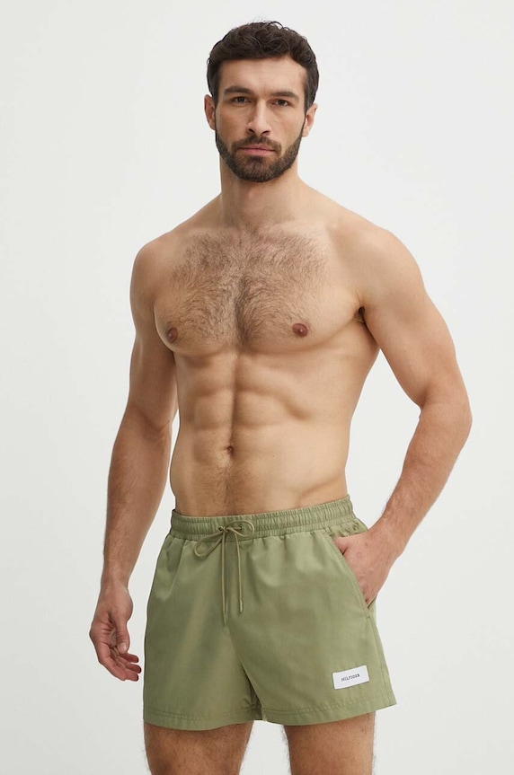 Plavkové šortky Tommy Hilfiger Planet friendly zelená UM0UM03297