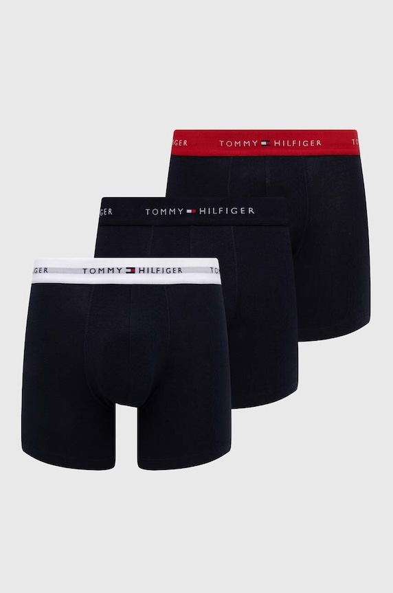 Boxerky Tommy Hilfiger 3-pak pletenina tmavomodrá UM0UM02765