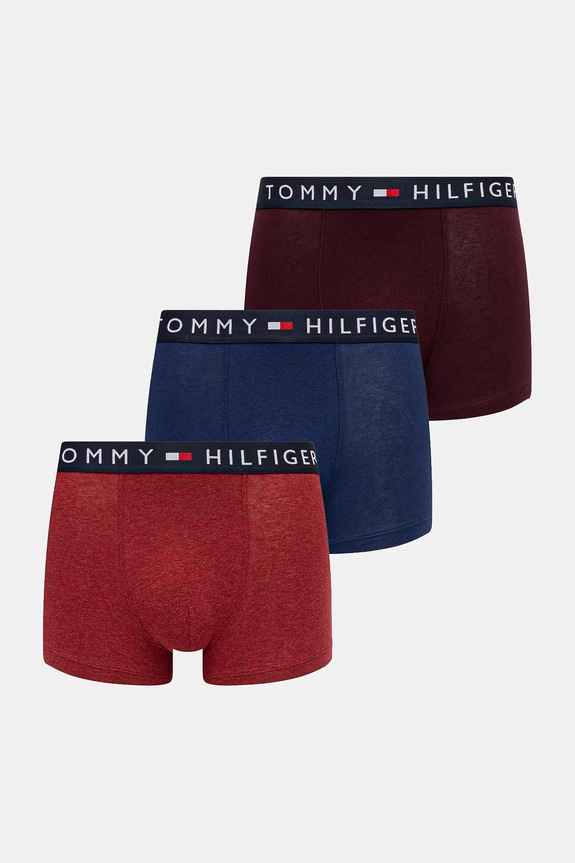 Bokserice Tommy Hilfiger 3-pack pletivo bordo UM0UM03180