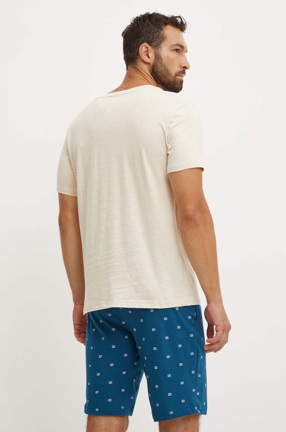 Bavlněné pyžamo Tommy Hilfiger UM0UM02319 béžová SS25