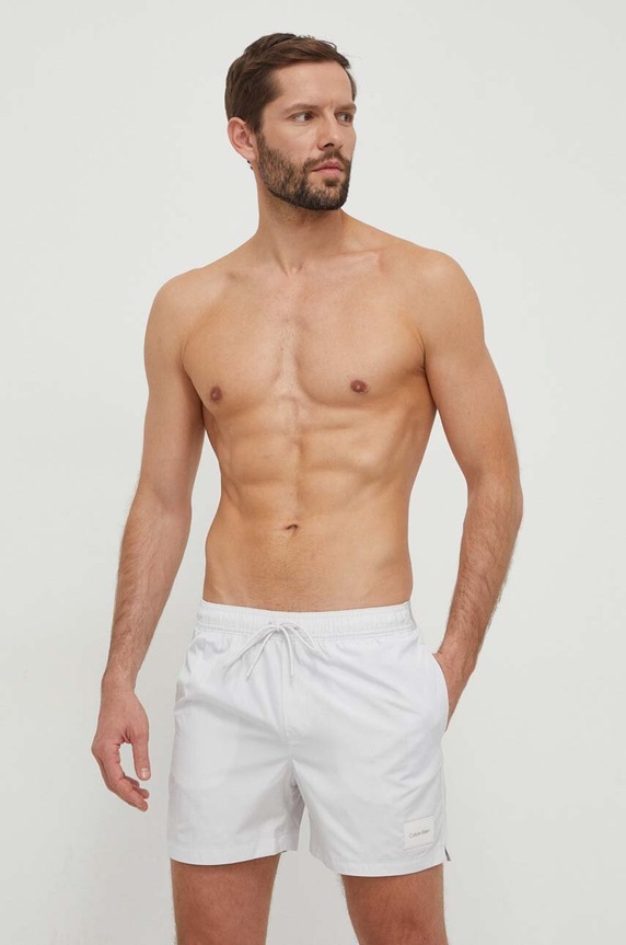 Calvin Klein szorty kąpielowe Planet friendly szary KM0KM00945