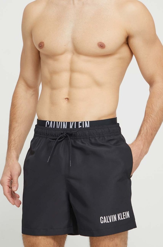 Calvin Klein fürdőnadrág Planet friendly fekete KM0KM00992