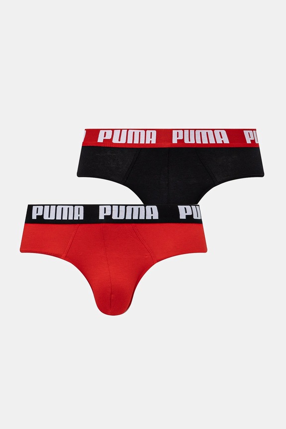 Puma slipy męskie bawełniane z elastanem Everyday Brief 2-pack dzianina czerwony 938322