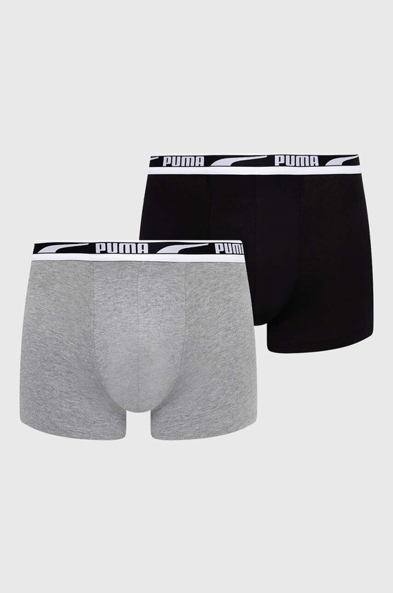 Boxerky Puma 2-pak Everyday Logo melanž sivá 938325