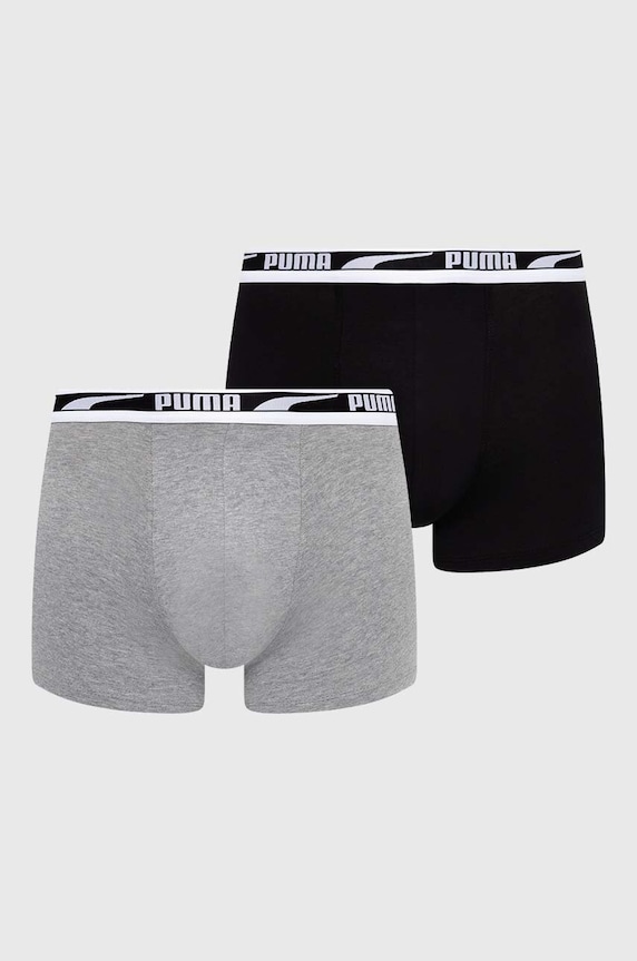 Boxerky Puma 2-pak Everyday Logo melanž sivá 938325