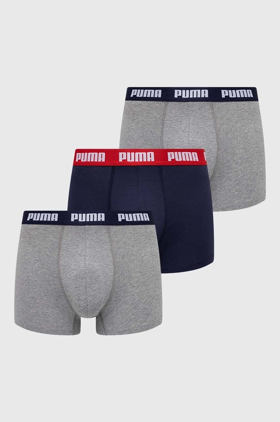 Boxerky Puma 3-pak Everyday pletenina tmavomodrá 938327