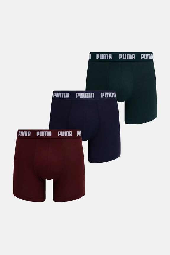 Boxerky Puma 3-pak Everyday burgundské 938327