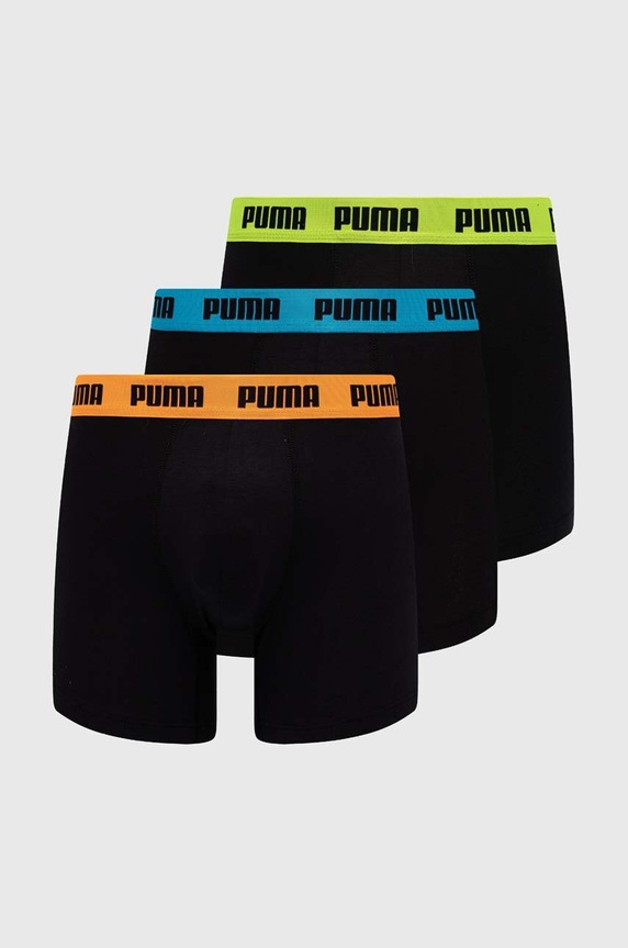 Boxerky Puma 3-pak Everyday pletenina čierna 938327