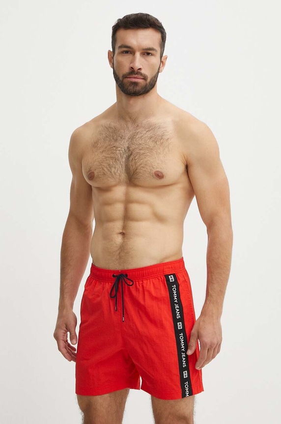 Tommy Jeans szorty kąpielowe UM0UM03142 czerwony SS24