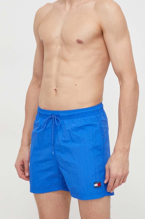 Plavkové šortky Tommy Jeans Planet friendly modrá UM0UM03147