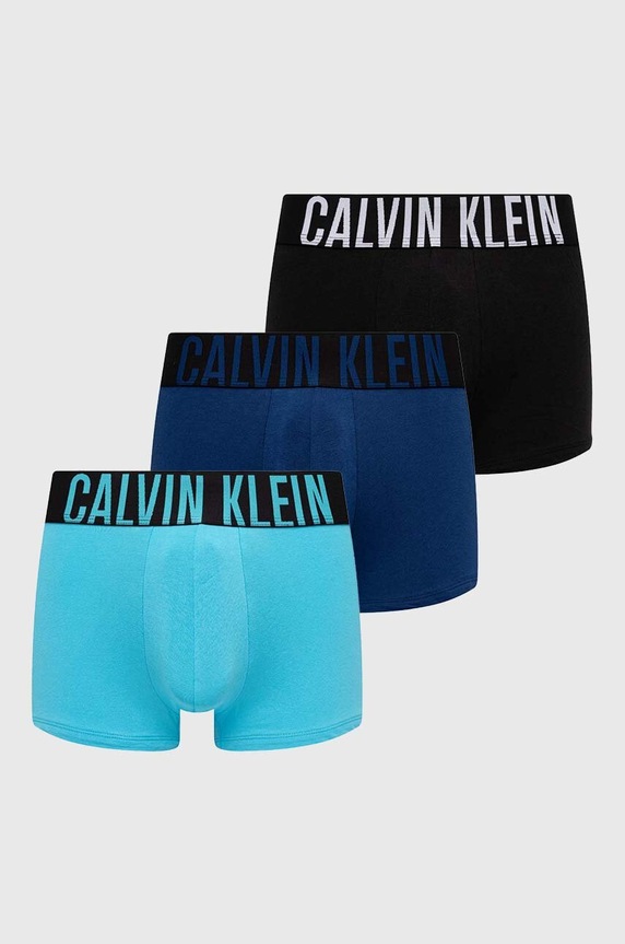 Calvin Klein Underwear bokserki męskie bawełniane z elastanem 3-pack dzianina niebieski 000NB3608A
