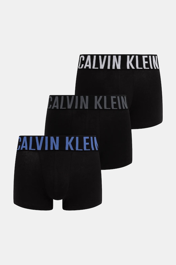Calvin Klein Underwear boxeri bărbați din bumbac cu elastan pachet de 3 boxeri albastru 000NB3608A