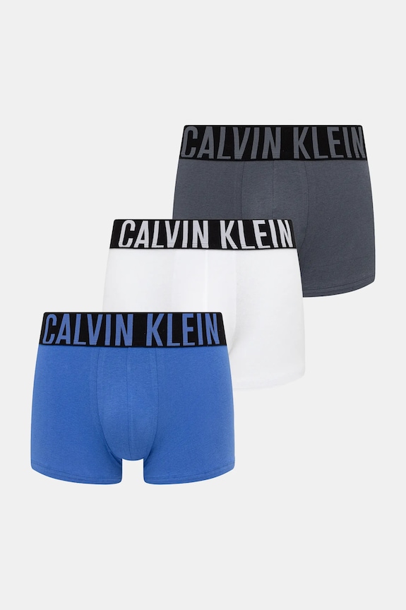 Calvin Klein Underwear bokserki męskie bawełniane z elastanem 3-pack dzianina niebieski 000NB3608A
