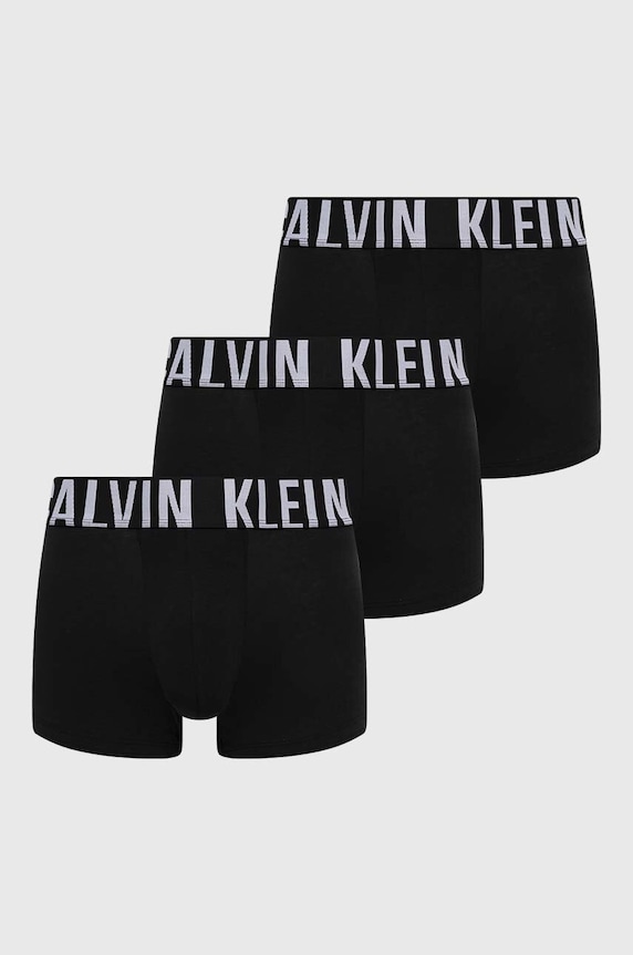 Calvin Klein Underwear bokserki męskie bawełniane z elastanem 3-pack dzianina czarny 000NB3608A