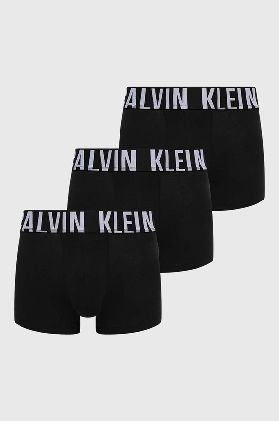 Calvin Klein Underwear bokserki męskie bawełniane z elastanem 3-pack dzianina czarny 000NB3608A