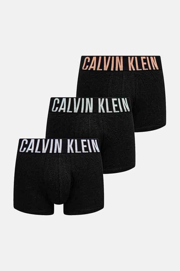 Calvin Klein Underwear boxeri bărbați din bumbac cu elastan pachet de 3 negru 000NB3608A