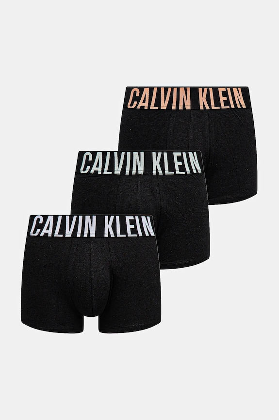 Calvin Klein Underwear boxeri bărbați din bumbac cu elastan pachet de 3 negru 000NB3608A
