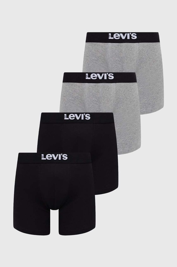 Μποξεράκια Levi's 4-pack μελανζέ μαύρο 37149.0820