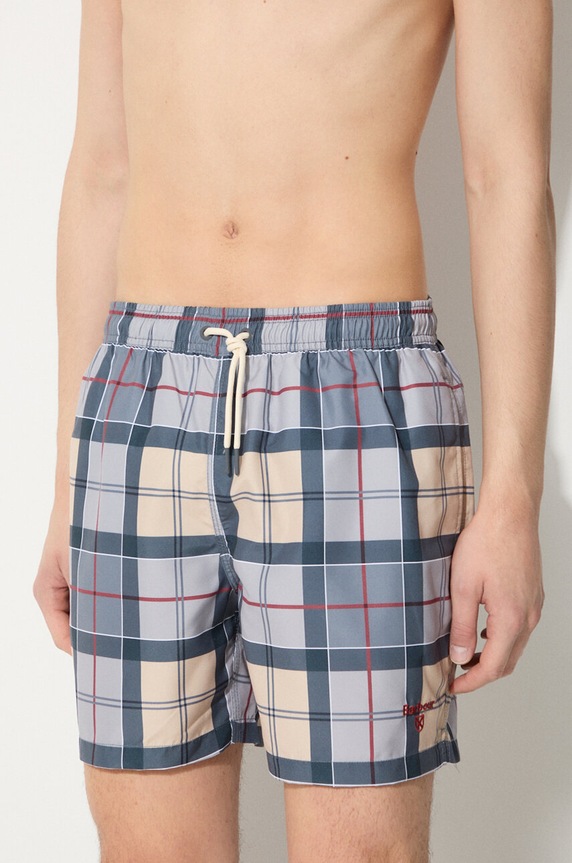 Barbour szorty kąpielowe męskie Staple Tartan Swim Short beżowy MSW0065